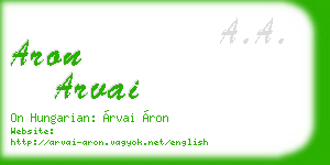 aron arvai business card